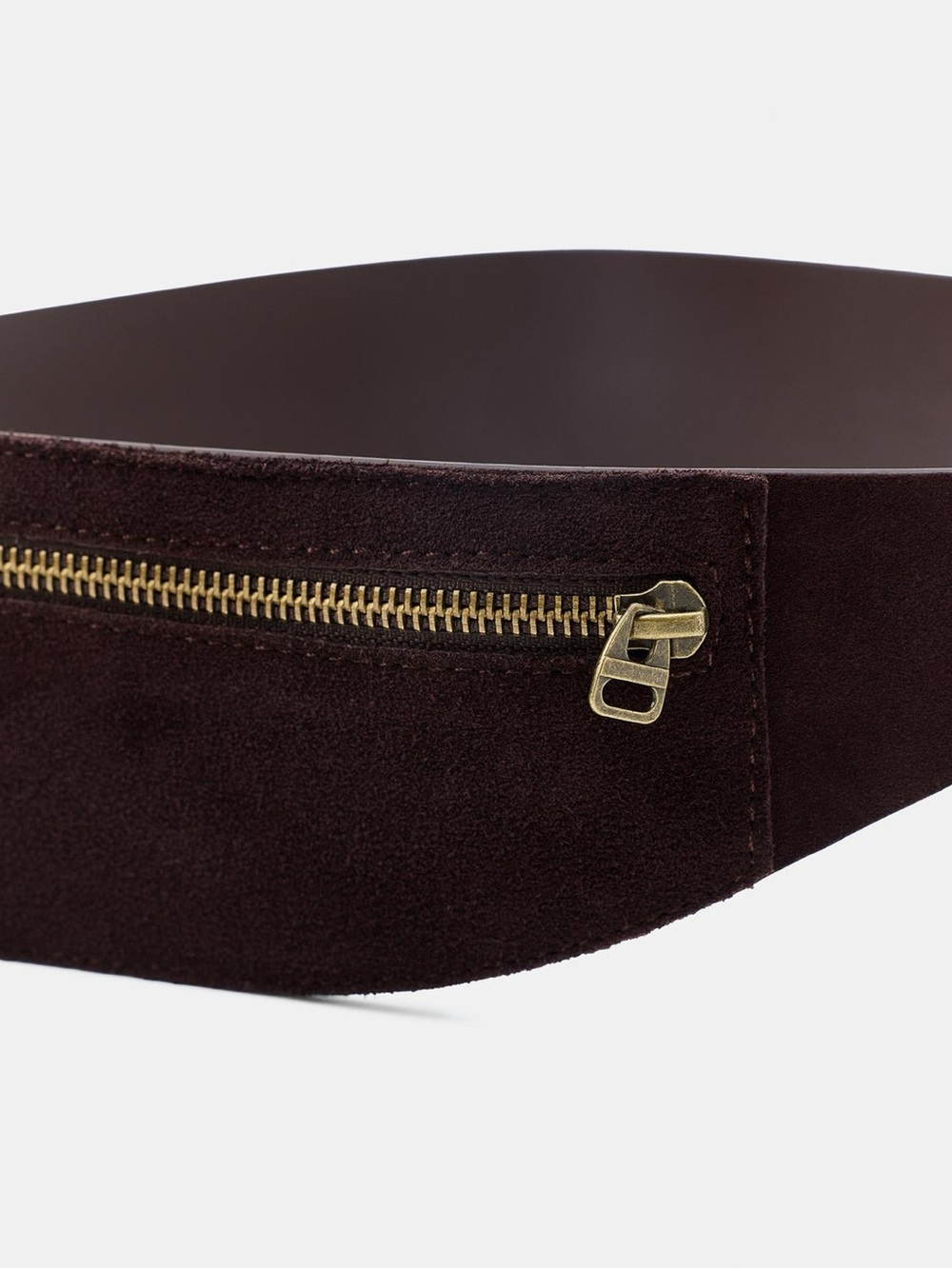 ZARA Brown Suede Waist Bag Belt new - Picture 6 of 10